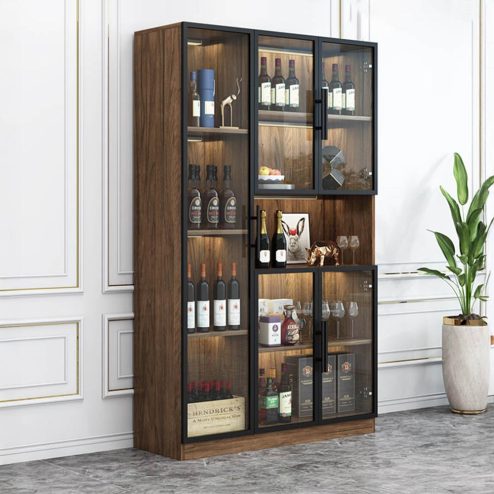 Mẫu Tủ Rượu Đẹp Cánh Kính T-5320