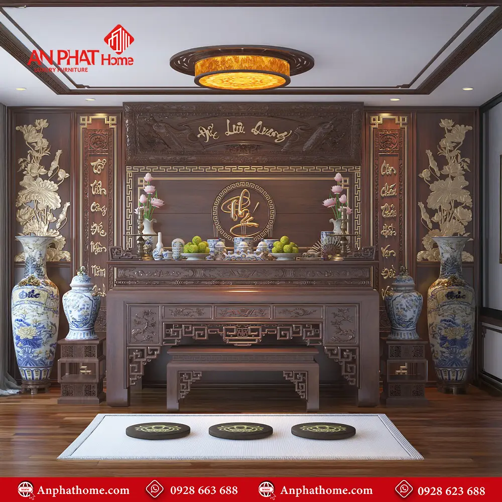 Phòng Thờ Cao Cấp Gỗ Gõ Đỏ BT-2338 5 Phòng Thờ Cao Cấp Gỗ Gõ Đỏ BT-2338