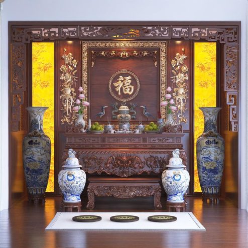 Phòng Thờ Cao Cấp Gỗ Hương Đá BT-2339