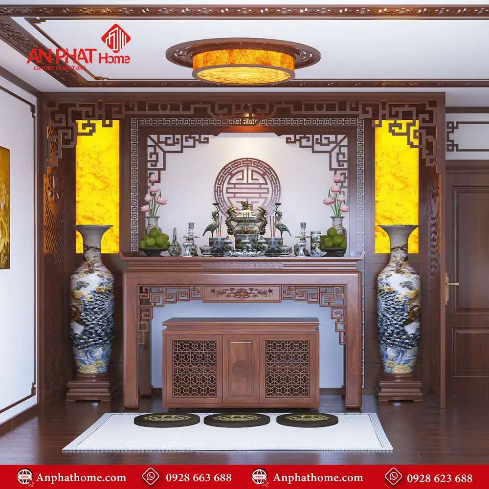 Phòng Thờ Đẹp Có Vách Ngăn BT-2366 3 Phòng Thờ Đẹp Có Vách Ngăn BT-2366