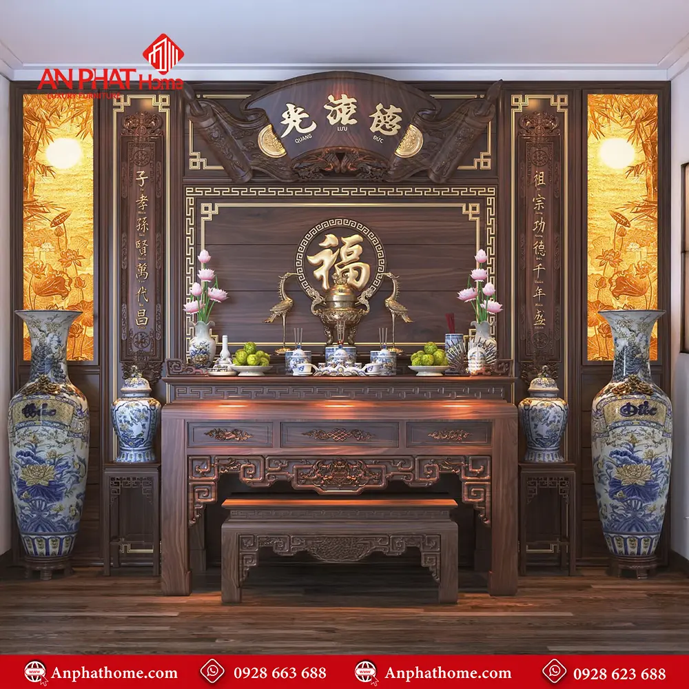 Phòng Thờ Gỗ Gụ Cao Cấp BT-2352 5 Phòng Thờ Gỗ Gụ Cao Cấp BT-2352