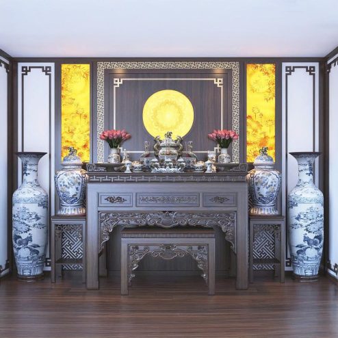 Phòng Thờ Gỗ Gụ Đẹp Cao Cấp BT-2321