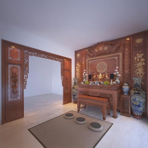 Phòng Thờ Gỗ Hương Đá Cao Cấp BT-2356