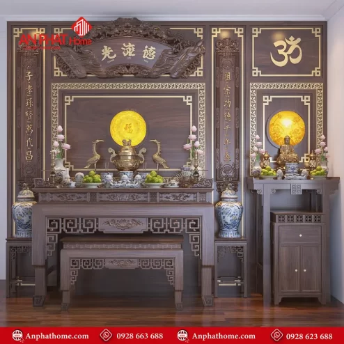 Phòng Thờ Hiện Đại Kết Hợp Phật Và Gia Tiên BT-2354