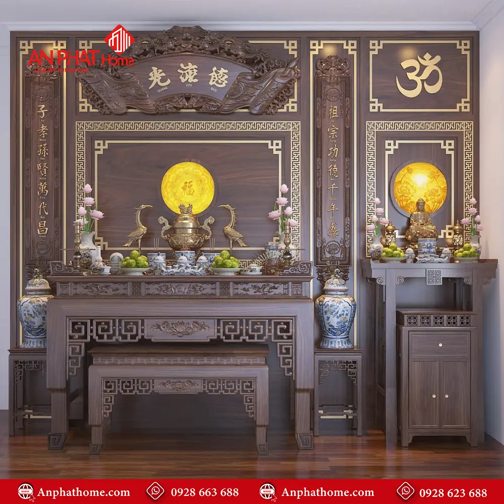 Phòng Thờ Hiện Đại Kết Hợp Phật Và Gia Tiên BT-2354 5 Phòng Thờ Hiện Đại Kết Hợp Phật Và Gia Tiên BT-2354