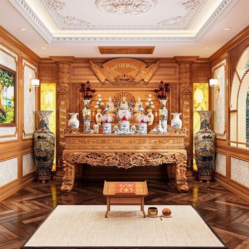 Sập Thờ Gia Tiên Gỗ Mít Cao Cấp BT-2389