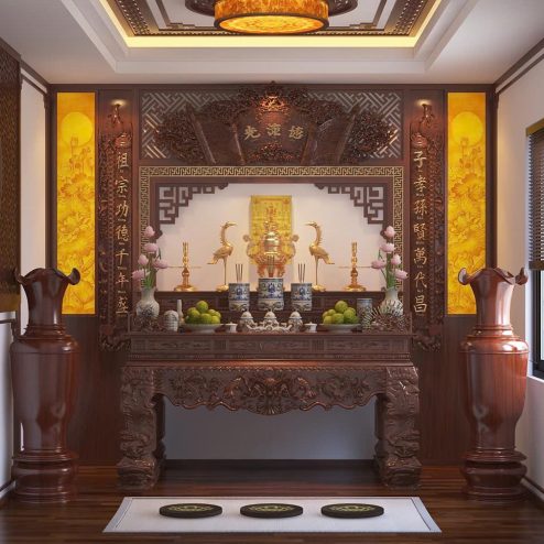 Sập Thờ Tam Cấp Gỗ Hương Đá Cao Cấp BT-2347