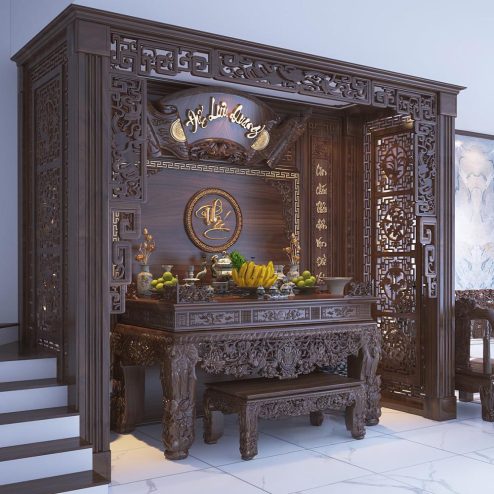 Sập Thờ Tứ Linh Gỗ Gụ Cao Cấp BT-2361