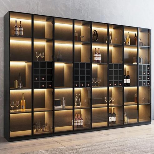 Tủ rượu Cánh Kính Gỗ Công Nghiệp Sang Trọng T-5345