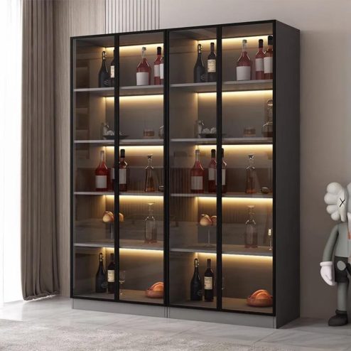 Tủ Rượu Gỗ MDF Cánh Kính Cao Cấp T-5344