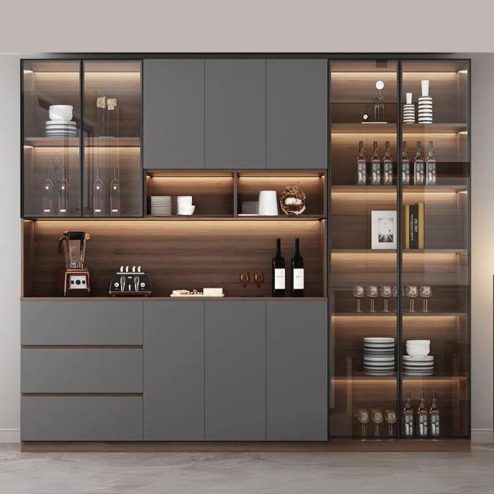 Tủ Rượu Kết Hợp Trang Trí Hiện Đại T-5346