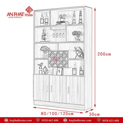 tu ruou phong khach go cong nghiep t 532400001