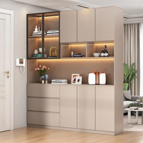 Tủ Trang trí Kết Hợp Tủ Rượu Hiện Đại T-5348