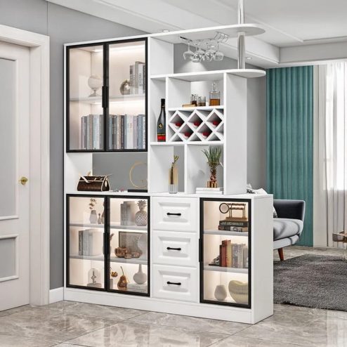 Tủ Vách Ngăn Phòng Khách Kết Hợp Tủ Rượu T-5314