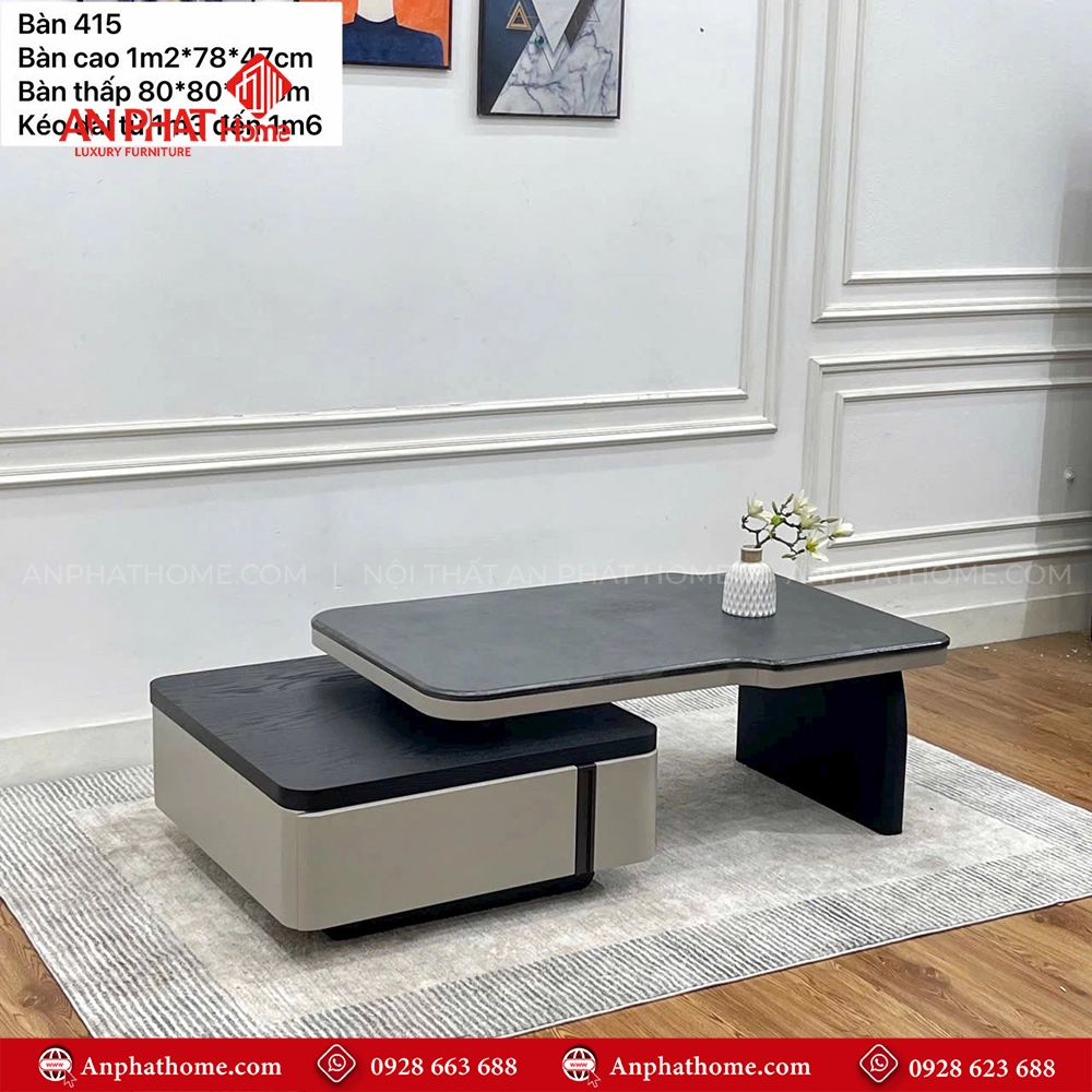 Bàn trà đôi decor nhập khẩu B-2934 9 Bàn trà đôi decor nhập khẩu B-2934 An Phát Home