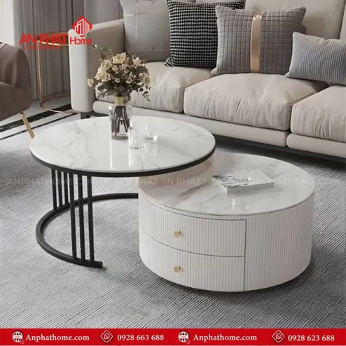 Bàn trà đôi hiện đại 2 ngăn thiết kế độc đáo B-2988 An Phát Home