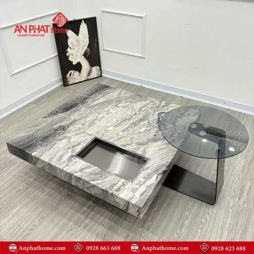 Bàn trà mặt đá nhập khẩu đẹp hiện đại