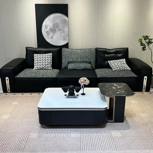 Bàn trà đôi mặt đá kết hợp gỗ cao cấp nhập khẩu B-3015 An Phát Home