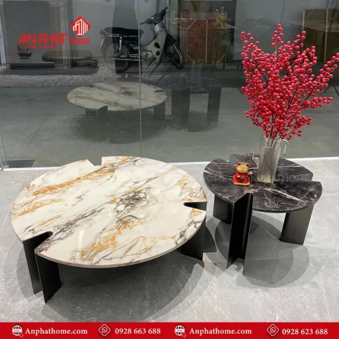 Bàn trà đôi mặt đá thiết kế độc đáo B-2948 An Phát Home