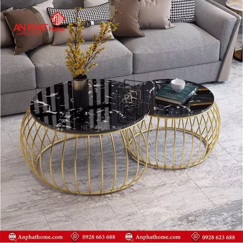Bàn trà đôi mặt đá thiết kế độc đáo B-2990 An Phát Home