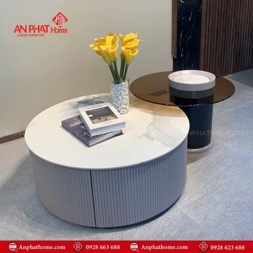 Bàn trà đôi tròn nhập khẩu cao cấp B-2929 An Phát Home