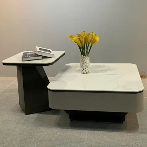 Bàn trà đôi vuông mặt đá hiện đại B-2927 An Phát Home