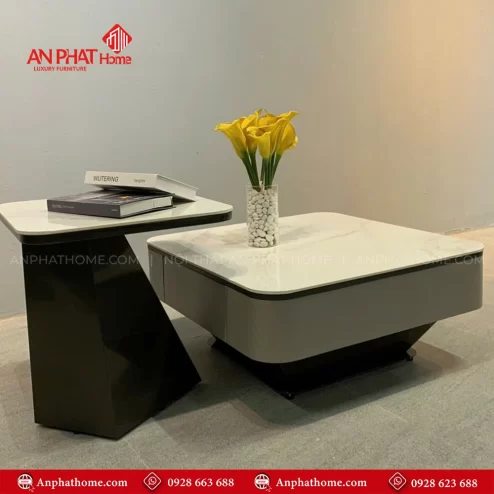 Mẫu bàn trà mặt đá cao cấp