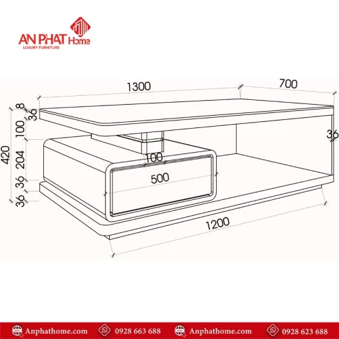 Ban tra go cong nghiep hien dai B 2955 5
