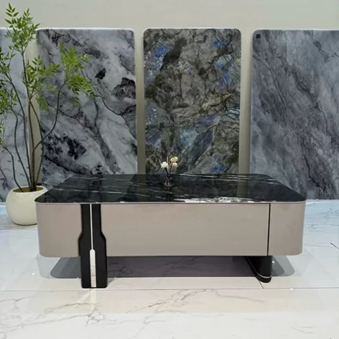 Bàn trà mặt đá cẩm thạch có ngăn kéo sang trọng B-3010 An Phát Home