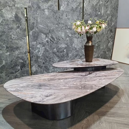 Bàn trà mặt đá cẩm thạch nhân tạo 6D B-2937 An Phát Home