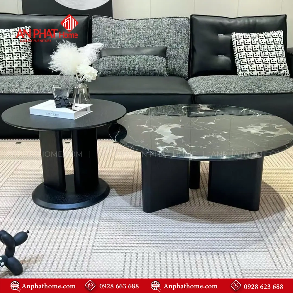 Bàn trà mặt đá cẩm thạch tròn nhập khẩu B-3011 12 Ban tra mat da cam thach tron nhap khau B 3011 6