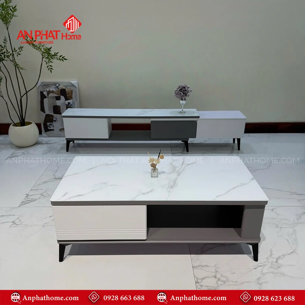 Bàn trà mặt đá chữ nhật nhập khẩu giá rẻ B-3035 11 Bàn trà đẹp Hà Nội