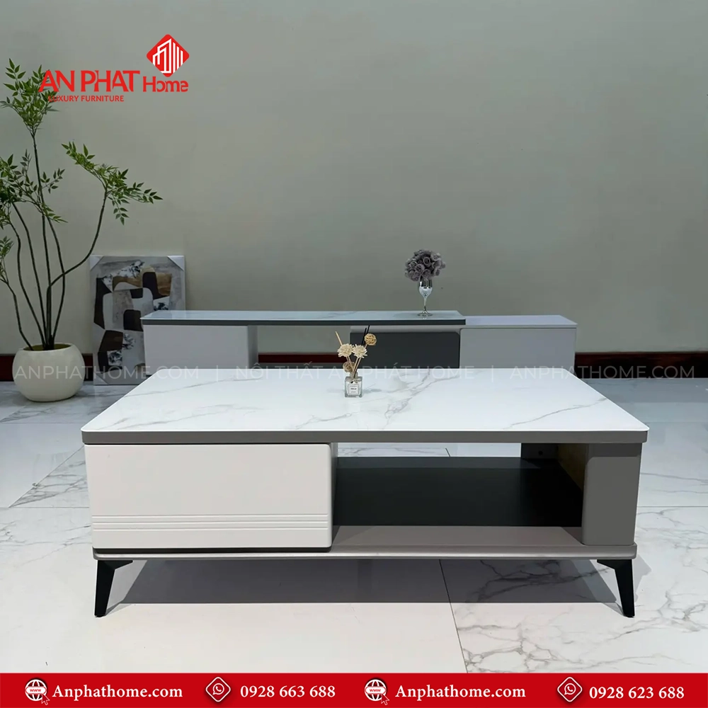 Bàn trà mặt đá chữ nhật nhập khẩu giá rẻ B-3035 12 Bàn trà nhập khẩu cao cấp