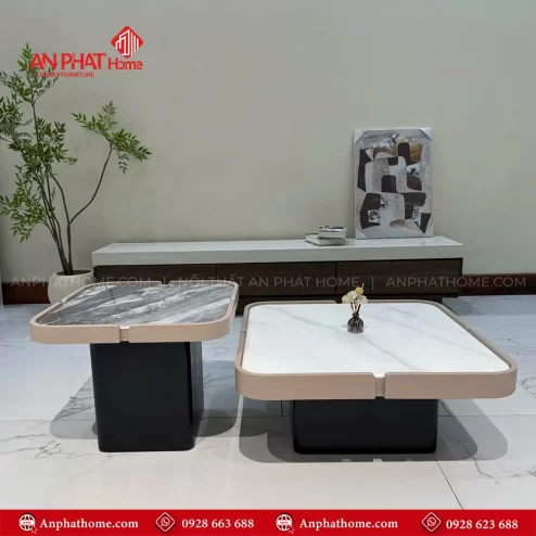 Bàn trà mặt đá đôi có ngăn kéo nhập khẩu đẹp B-3026 An Phát Home