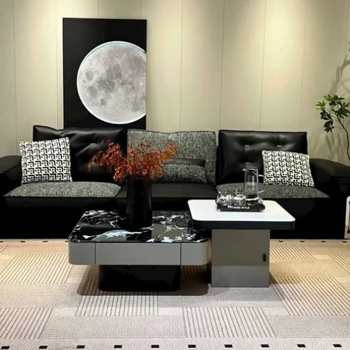 Bàn trà mặt đá đôi có ngăn kéo sang trọng B-3025 An Phát Home