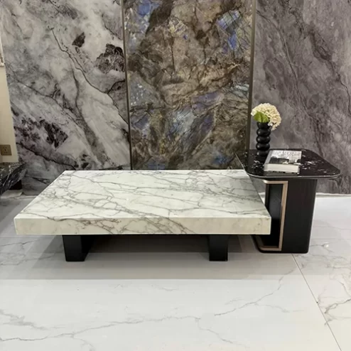 Bàn trà mặt đá nguyên tấm chữ nhật thanh lịch B-3014 An Phát Home