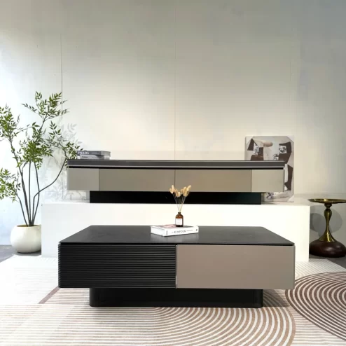 Bàn trà Kệ tivi vân mây đen sang trọng B-2976 An Phát Home