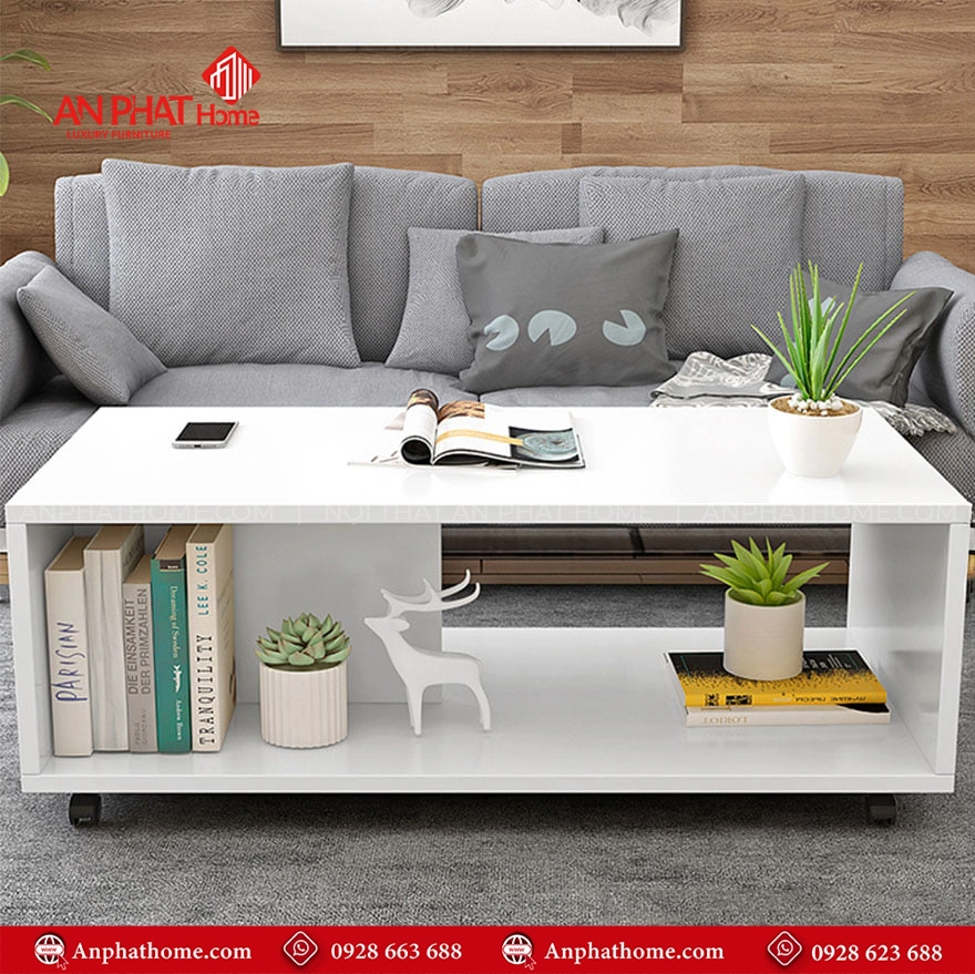 Bàn trà phòng khách bằng gỗ MDF B-2962 14 Mẫu bàn sofa đẹp hiện đại