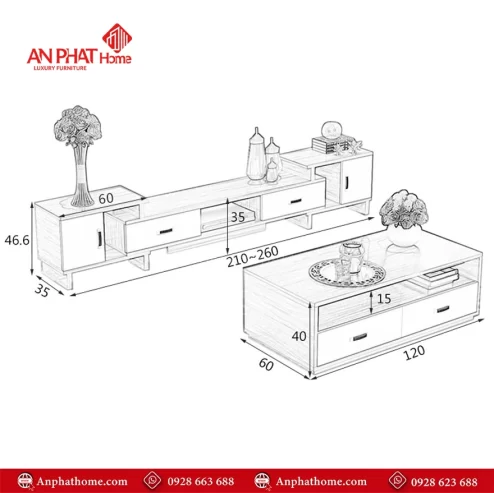 Mẫu bàn trà đẹp hiện đại