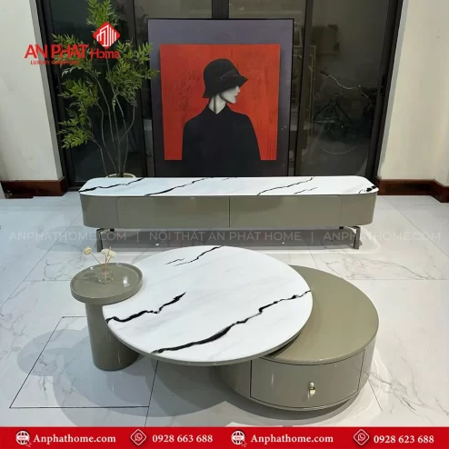 Bàn trà mặt đá hiện đại