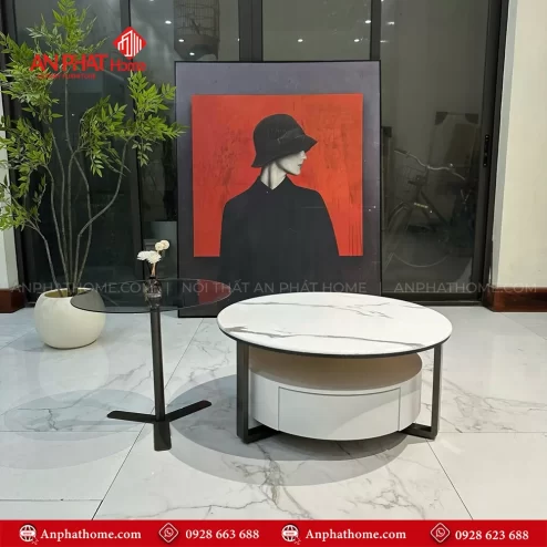 Mẫu bàn trà mặt đá đẹp