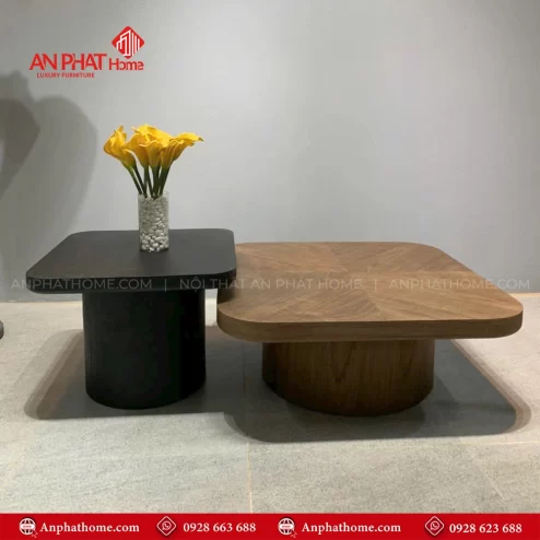 Mẫu bàn trà mặt gỗ cao cấp