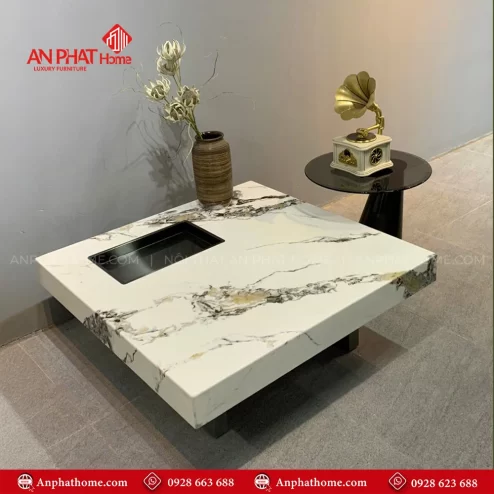 Bàn trà vuông mặt đá đẹp mắt B-2931 An Phát Home