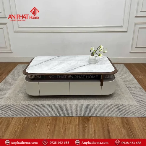 Bàn trà vuông mặt đá sang trọng B-2954 An Phát Home