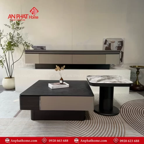 Bàn trà vuông mặt đá thanh lịch B-2972 An Phát Home