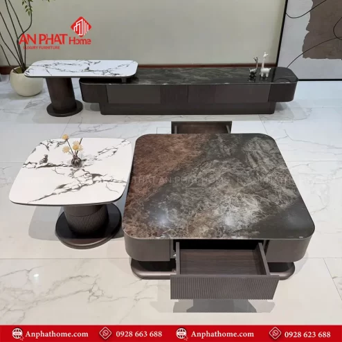 Bàn trà mặt đá nhập khẩu