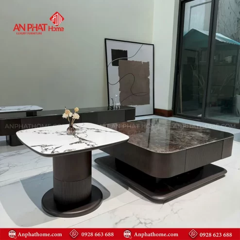 Mẫu bàn trà mặt đá đẹp