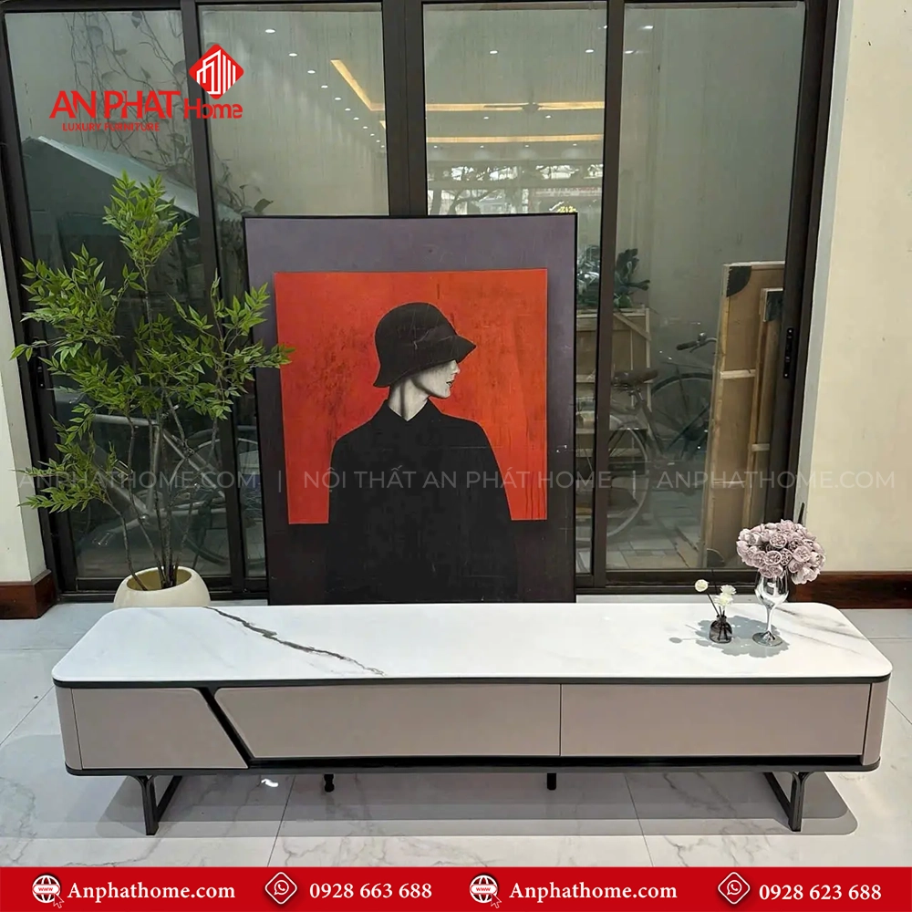 Bộ bàn trà tủ kệ tivi mặt đá nhập khẩu B-3003 15 Bo ban tra tu ke tivi mat da nhap khau B 3003 6