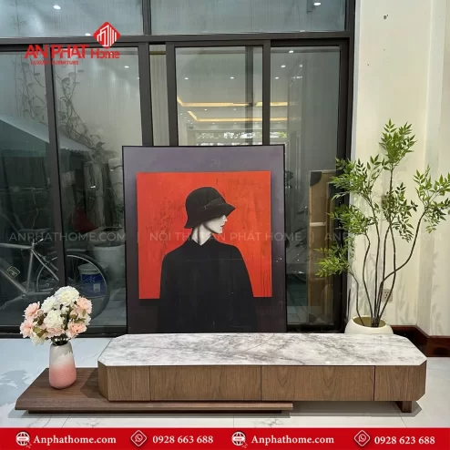 Combo ban tra ke tivi go oc cho ket hop mat da kim sa B 3000 4