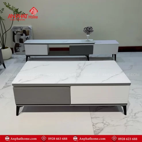 Combo tủ kệ tivi kết hợp bàn trà mặt đá cao cấp B-3002 An Phát Home